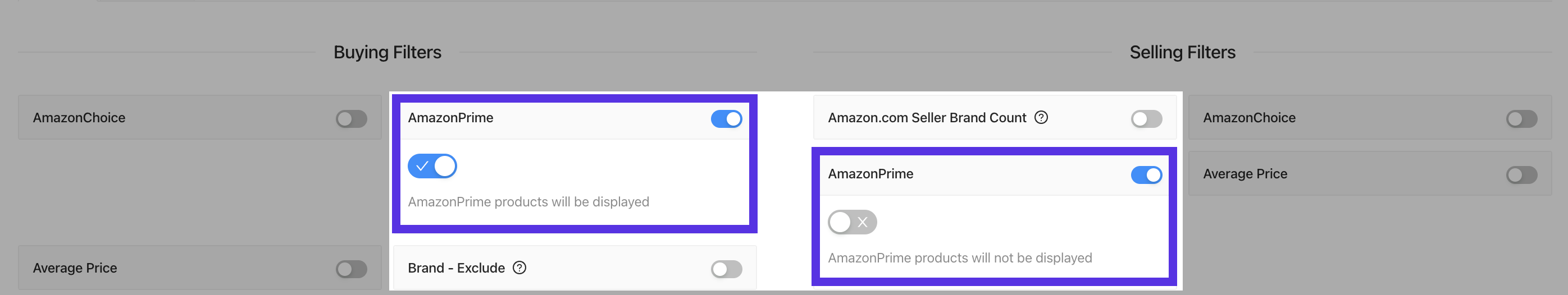 Supasell's Amazon Prime Filter