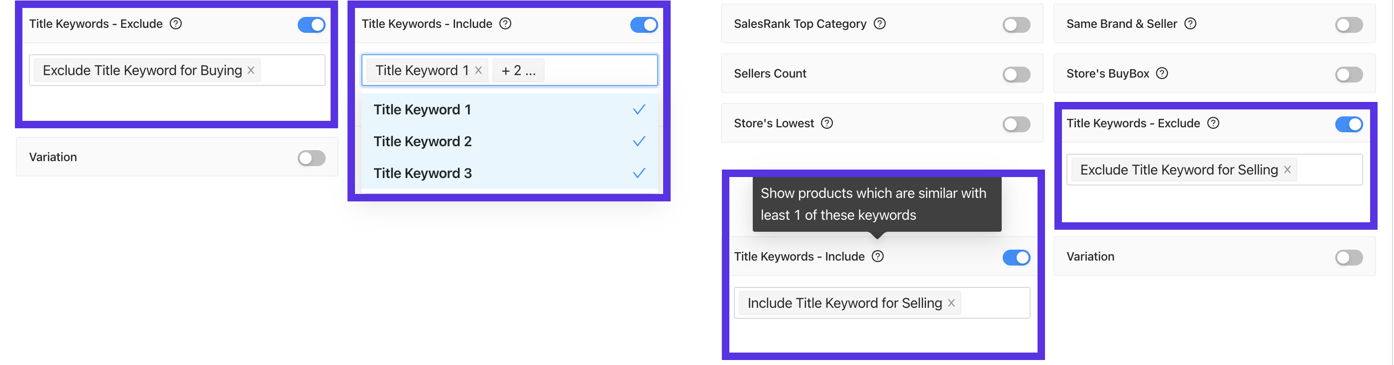 Include Exclude Title Keywords